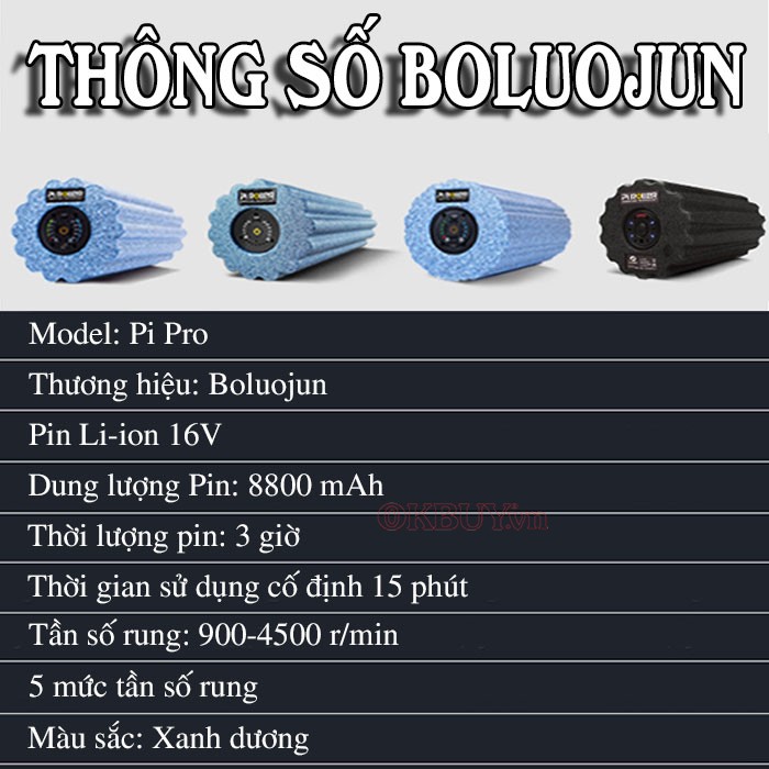 Con lăn massage thư giãn trị đau nhức căng cơ Booster Pi Roller Pro - Dòng cao cấp 16 boluojun pi pro new mau xanh duong