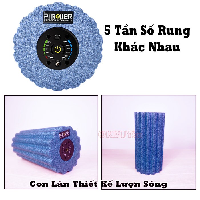 Con lăn massage thư giãn trị đau nhức căng cơ Booster Pi Roller Pro - Dòng cao cấp 17 cay lan massage boluojun pi pro